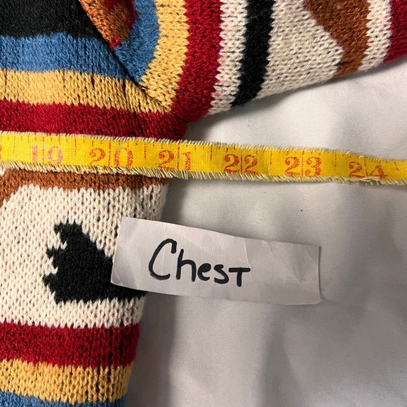 Magnolia Lane Aztek Med Red Southwestern Geometric Open Front Cardigan Sweater - Picture 8 of 12